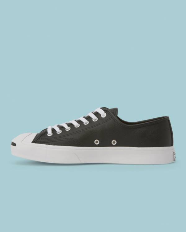 Women's Converse Jack Purcell Foundational Leather Low Tops Shoes Black | CV-813ASC