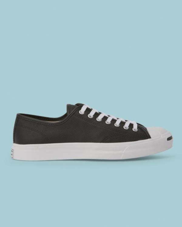 Women\'s Converse Jack Purcell Foundational Leather Low Tops Shoes Black | CV-813ASC