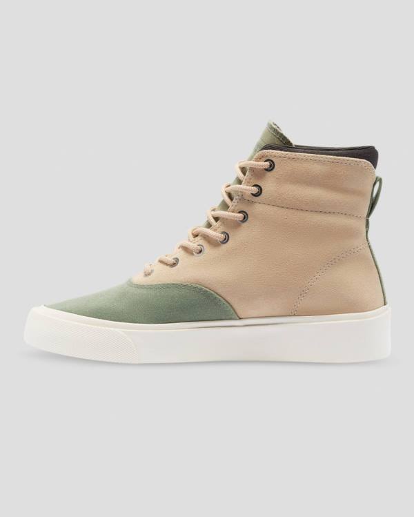 Women's Converse Jungle Cloth Skidgrip High Tops Shoes Brown Green | CV-976JZM