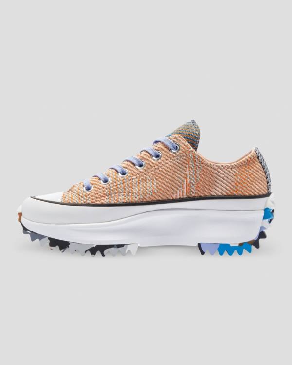 Women's Converse Run Star Hike Knit Print Low Tops Shoes Orange Pink | CV-395IBX