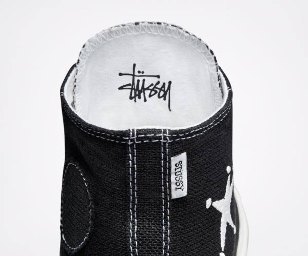 Women's Converse Stussy Chuck 70 High Tops Shoes Black / White | CV-014HDR